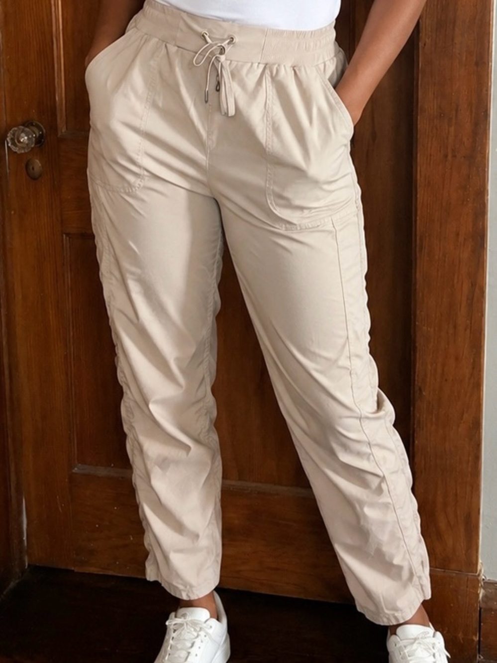 St. John's Bay Cream Drawstring Cargo Joggers